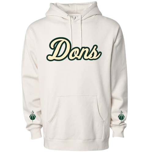 Cursive Young Dons Cream Colored Hoodie