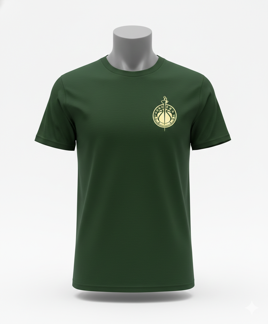 Green YD Shirt with Cream Logo