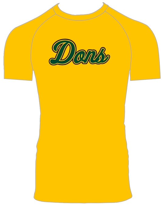 Dons Gold Compression Shirt – Athletic Performance Tee for Training & Game Day