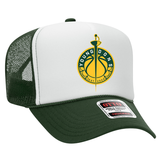 Young Dons Trucker Hat – Green & White Mesh Snapback Cap