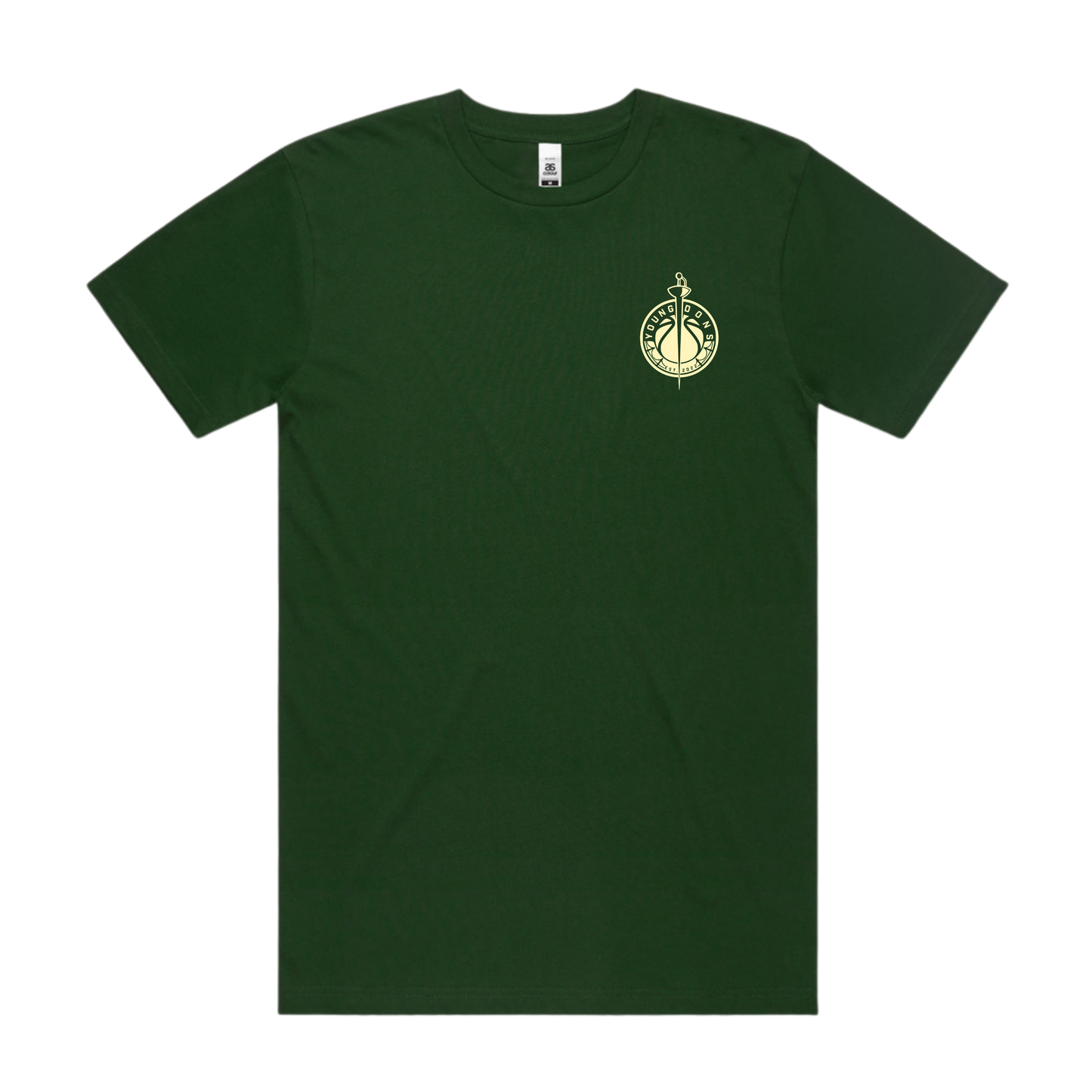 Green YD Shirt with Cream Logo
