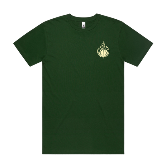 Green YD Shirt with Cream Logo